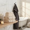 image:imageLavish Home Bathroom Towels Set Bathroom Accessories Beige Set of 6