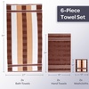 image:imageLavish Home Bathroom Towels Set Bathroom Accessories Beige Set of 6Beige