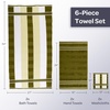 image:imageLavish Home Bathroom Towels Set Bathroom Accessories Beige Set of 6Green