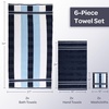 image:imageLavish Home Bathroom Towels Set Bathroom Accessories Beige Set of 6Navy