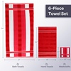 image:imageLavish Home Bathroom Towels Set Bathroom Accessories Beige Set of 6Red