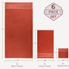 image:imageLavish Home Bathroom Towels Set Bathroom Accessories Brick Red Set of 6