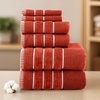 image:imageLavish Home Bathroom Towels Set Bathroom Accessories Brick Red Set of 6