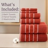 image:imageLavish Home Bathroom Towels Set Bathroom Accessories Brick Red Set of 6
