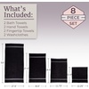 image:imageLavish Home Bathroom Towels Set Bathroom Essentials Black Set of 8