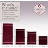 image:imageLavish Home Bathroom Towels Set Bathroom Essentials Eggplant Set of 8Burgundy