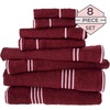 image:imageLavish Home Bathroom Towels Set Bathroom Essentials Eggplant Set of 8Burgundy
