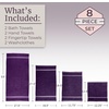 image:imageLavish Home Bathroom Towels Set Bathroom Essentials Eggplant Set of 8Eggplant