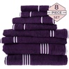 image:imageLavish Home Bathroom Towels Set Bathroom Essentials Eggplant Set of 8Eggplant