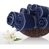 image:imageLavish Home Bathroom Towels Set Bathroom Essentials Eggplant Set of 8Navy
