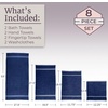image:imageLavish Home Bathroom Towels Set Bathroom Essentials Eggplant Set of 8Navy