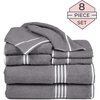 image:imageLavish Home Bathroom Towels Set Bathroom Essentials Eggplant Set of 8Silver