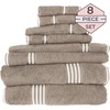 image:imageLavish Home Bathroom Towels Set Bathroom Essentials Eggplant Set of 8Taupe