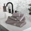 image:imageLavish Home Bathroom Towels Set Bathroom Essentials Eggplant Set of 8White  Silver