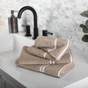 image:imageLavish Home Bathroom Towels Set Bathroom Essentials Eggplant Set of 8White  Taupe