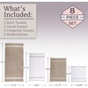 image:imageLavish Home Bathroom Towels Set Bathroom Essentials Eggplant Set of 8White  Taupe