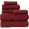 image:imageLavish Home Bathroom Towels Set Taupe Set of 6Burgundy