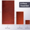 image:imageLavish Home Bathroom Towels Set Taupe Set of 6Burgundy