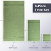 image:imageLavish Home Bathroom Towels Set Taupe Set of 6Green