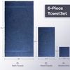 image:imageLavish Home Bathroom Towels Set Taupe Set of 6Navy