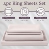 image:imageLavish Home Brushed Microfiber Sheet Set Twin Extra Long WhiteBeige
