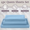 image:imageLavish Home Brushed Microfiber Sheet Set Twin Extra Long WhiteBlue