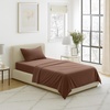 image:imageLavish Home Brushed Microfiber Sheet Set Twin Extra Long WhiteBrown