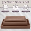 image:imageLavish Home Brushed Microfiber Sheet Set Twin Extra Long WhiteBrown
