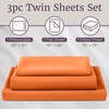 image:imageLavish Home Brushed Microfiber Sheet Set Twin Extra Long WhiteOrange