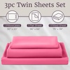 image:imageLavish Home Brushed Microfiber Sheet Set Twin Extra Long WhitePink