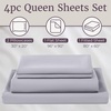 image:imageLavish Home Brushed Microfiber Sheet Set Twin Extra Long WhiteSilver