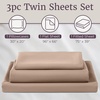 image:imageLavish Home Brushed Microfiber Sheet Set Twin Extra Long WhiteTaupe