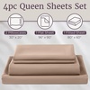 image:imageLavish Home Brushed Microfiber Sheet Set Twin Extra Long WhiteTaupe