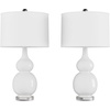 image:imageLavish Home Ceramic Table Lamps White Set of 2Milky White