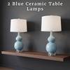 image:imageLavish Home Ceramic Table Lamps White Set of 2Spa Blue