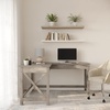 image:imageLavish Home Computer Desk with XPattern Legs White 59x235x299Light Gray