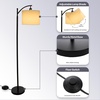 image:imageLavish Home Floor Lamp  63InchTall Modern Floor Lamp with Linen Shade and LED Bulb for Bedroom Home Office or Living Room Dcor Black