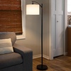 image:imageLavish Home Floor Lamp  63InchTall Modern Floor Lamp with Linen Shade and LED Bulb for Bedroom Home Office or Living Room Dcor Black