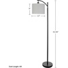 image:imageLavish Home Floor Lamp  63InchTall Modern Floor Lamp with Linen Shade and LED Bulb for Bedroom Home Office or Living Room Dcor Black