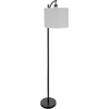 image:imageLavish Home Floor Lamp  63InchTall Modern Floor Lamp with Linen Shade and LED Bulb for Bedroom Home Office or Living Room Dcor Black