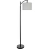 image:imageLavish Home Floor Lamp  63InchTall Modern Floor Lamp with Linen Shade and LED Bulb for Bedroom Home Office or Living Room Dcor Black