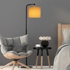 image:imageLavish Home Floor Lamp  65InchTall Modern Floor Lamp with Linen Shade and LED Bulb for Bedroom Home Office or Living Room Decor Black