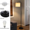 image:imageLavish Home Floor Lamp  65InchTall Modern Floor Lamp with Linen Shade and LED Bulb for Bedroom Home Office or Living Room Decor Black