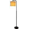 image:imageLavish Home Floor Lamp  65InchTall Modern Floor Lamp with Linen Shade and LED Bulb for Bedroom Home Office or Living Room Decor Black