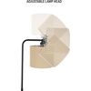 image:imageLavish Home Floor Lamp  65InchTall Modern Floor Lamp with Linen Shade and LED Bulb for Bedroom Home Office or Living Room Decor Black