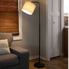 image:imageLavish Home Floor Lamp  65InchTall Modern Floor Lamp with Linen Shade and LED Bulb for Bedroom Home Office or Living Room Decor Black