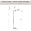 image:imageLavish Home Floor Lamp  Full Spectrum Natural Sunlight Lamp with Bendable Neck  Reading Craft Studying and Esthetician Light ChromeChrome