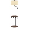 image:imageLavish Home Floor Lamp with Builtin End Table BrownBlack 16 x 58