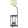 image:imageLavish Home Floor Lamp with Builtin End Table BrownBlack 16 x 58