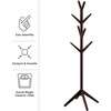 image:imageLavish Home Freestanding Coat Rack  Durable 8Arm Tree Stand for Coats Jackets Scarves Hats and Purses  Great for Entryways Espresso Brown